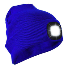 Load image into Gallery viewer, Knit Beanie Hat 4 LED Head Lamp Light Cap Outdoor Hunting Camping Fishing Spirit Campervans
