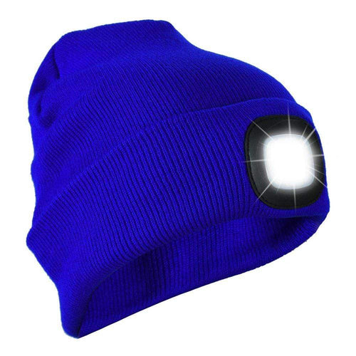 Knit Beanie Hat 4 LED Head Lamp Light Cap Outdoor Hunting Camping Fishing Spirit Campervans