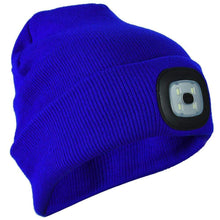 Load image into Gallery viewer, Knit Beanie Hat 4 LED Head Lamp Light Cap Outdoor Hunting Camping Fishing Spirit Campervans
