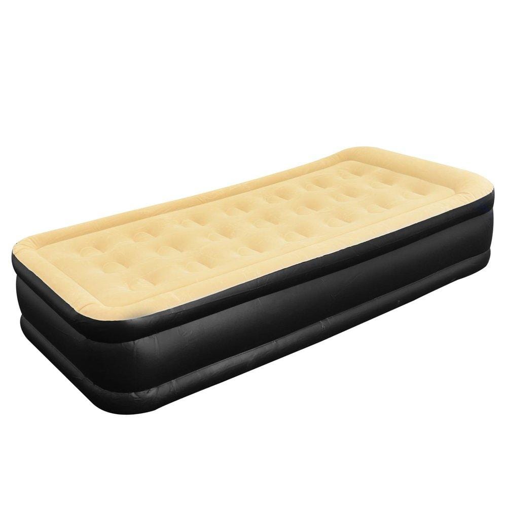 Luxury Air Bed Mattress - Single Size - Soft Flocked Inflatable Camping Relaxing Airbed Spirit Campervans